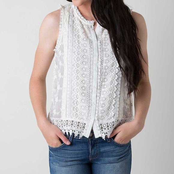 Freeway Tops - Buckle Freeway Pieced shirt embroidered crochet S